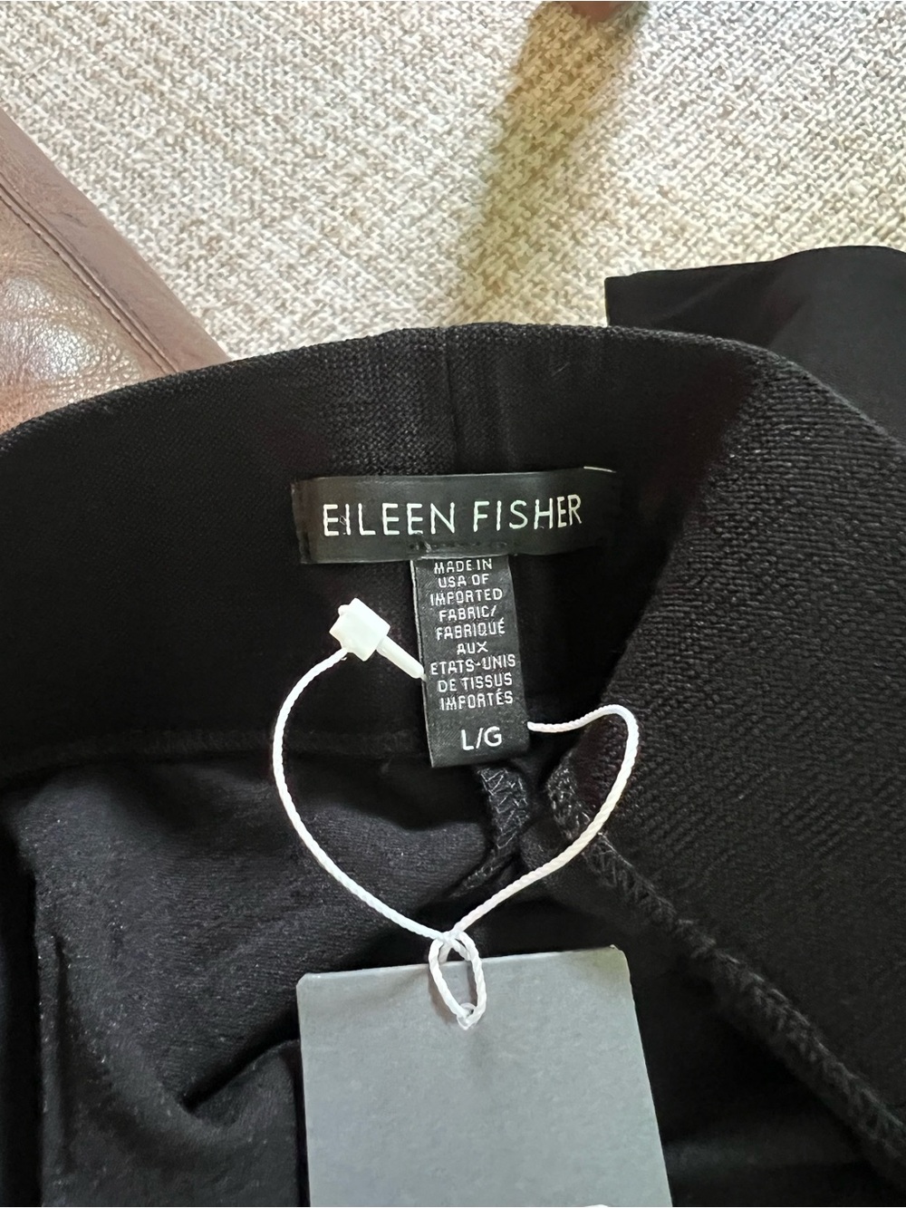NWT EILEEN FISHER Black Women's Pants Large